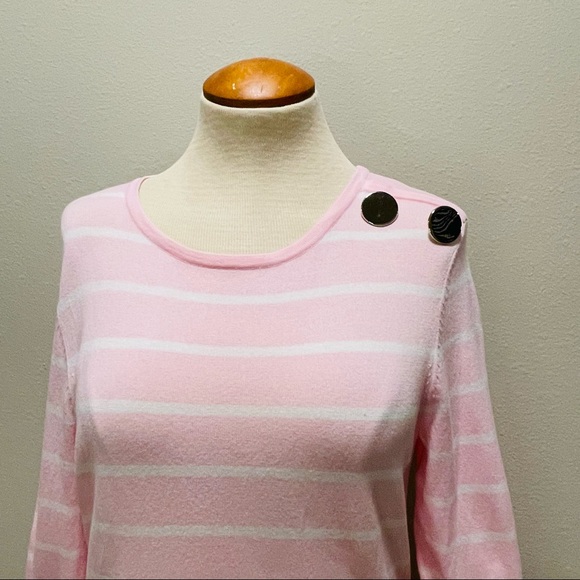 SAIL TO SABLE STRIPE KNIT DRESS PINK WHITE COASTAL SUMMER RESORT PREPPY PASTEL - Picture 5 of 11